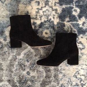 J Crew Black Suede Booties